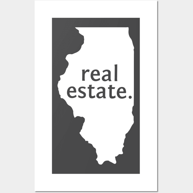 Illinois State Real Estate T-Shirt Wall Art by Proven By Ruben